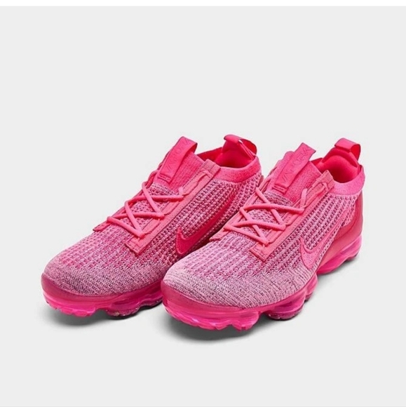 Womens Nike Air Vapormax 2021 Flyknit Neon Pink made with Crystals - Picture 2 of 5